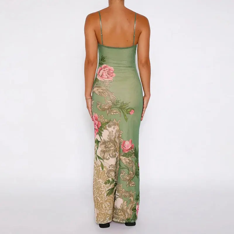 Bohemian Dress Strap V Neck