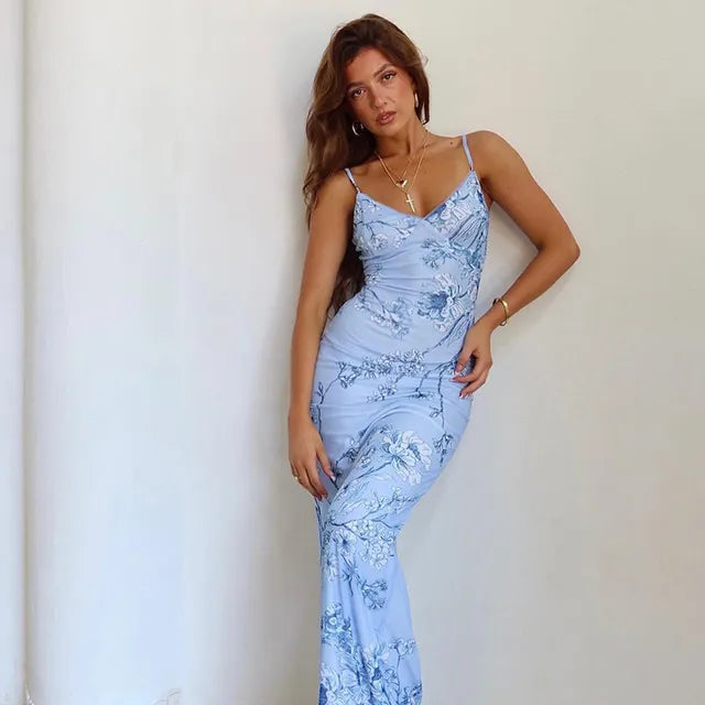 Bohemian Dress Strap V Neck