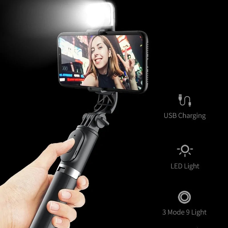 Wireless Bluetooth Selfie Stick Foldable