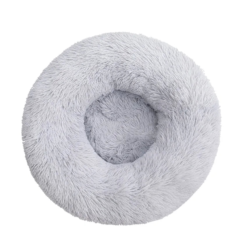 Round Long Plush Dog Beds for Large Dogs