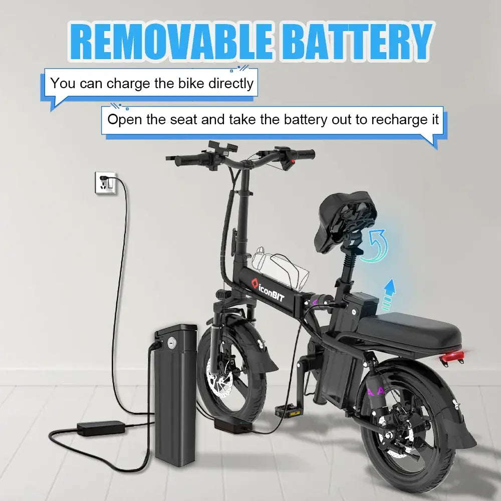 DEEPOWER Mini Foldable Ebike 500W 48V 30AH Removable Battery Multi-shock-absorbing Urban Electric Bicycle Bike for Aldult