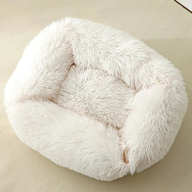 Plush Square Cat Bed: Warm Winter Pet Nest for Small Dogs and Cats