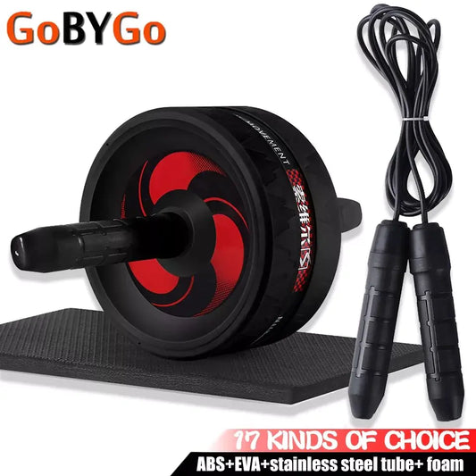 2-in-1 Ab Roller and Jump Rope Set with Mat 