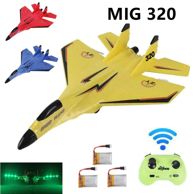 Ghito |  2.4G Glider RC Drone MIG 320 Fixed Wing Airplane Hand Throwing Foam Dron Electric Remote Control Outdoor RC Plane Toys for Boys